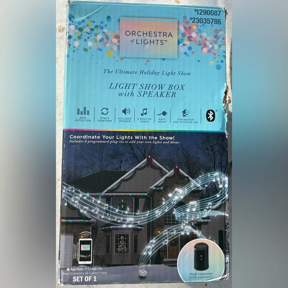 Orchestral of lights, Light show Box with Speaker, Connect you Xmas lights into
